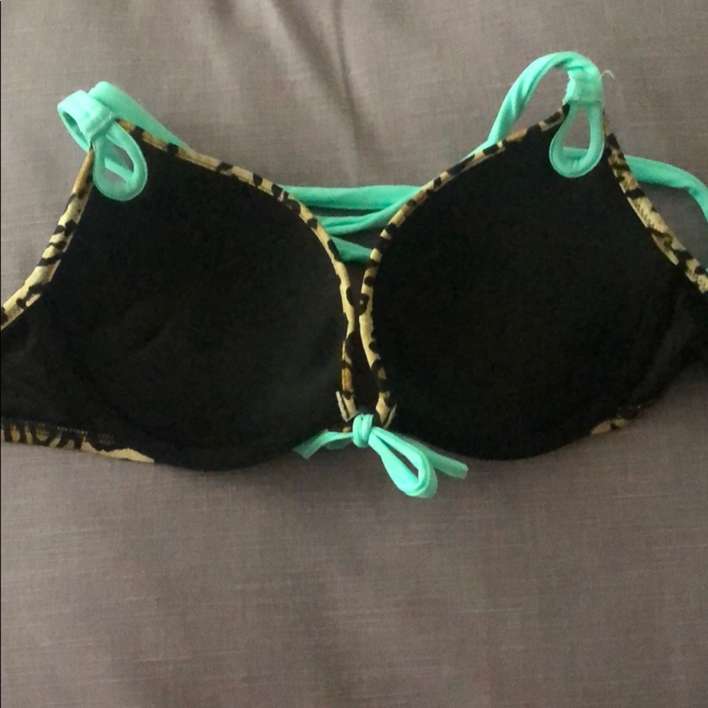 Teal and Leopard Bikini Top - Picture 4 of 4